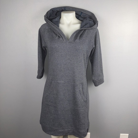 Mountain Hardwear Dresses & Skirts - Mountain Hardwear Lampira Fleece Hooded Tunic Dress Women's M Blue Gray Grunge